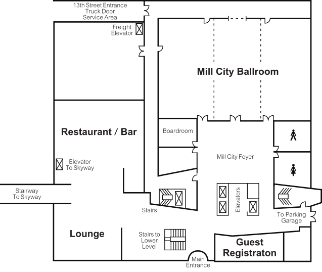 a black and white map of a hotel